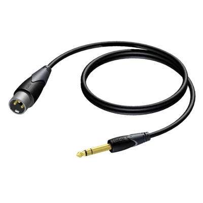 Kabel PROCAB CLA724/5, XLR (M) do 6,3 mm jack (M) stereo (5m)