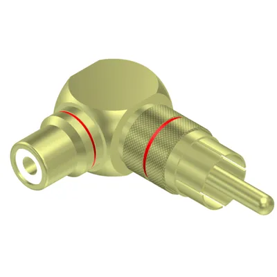 Adapter PROCAB VC215, kątowe RCA (M) do RCA (F)