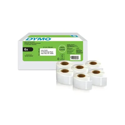 Dymo etykieta do drukarek LW 11352 biała, papierowa, 54mm/25mm | 6 sztuk