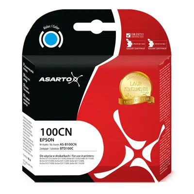 Tusz Asarto do Brother 100CN | BTD100C | 48ml | cyan