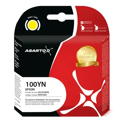 Tusz Asarto do Brother 100YN | BTD100Y | 48ml | yellow