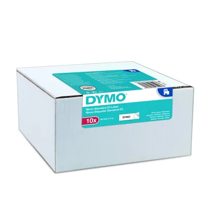 Dymo taśma do drukarek etykiet, D1 40913 | 9mm x 7m | czarny / biały | 10 sztuk