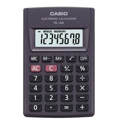 Casio kalkulator HL-4A-S | kieszonkowy | 8 miejsc | Czarny
