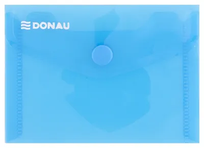 Teczka kopertowa DONAU zatrzask, PP, A7, 180mikr., niebieska