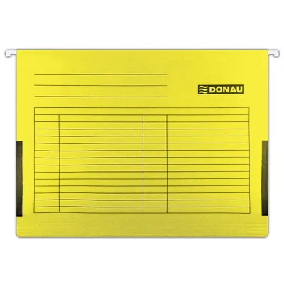 Teczka zawieszkowa DONAU z boczkami, A4, 230gsm, żółta