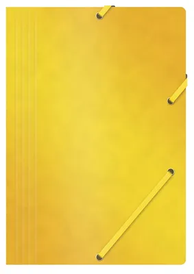 Teczka z gumką OFFICE PRODUCTS, preszpan, A4, 390gsm, 3-skrz., żółta