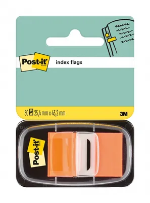 Zakładki indeksujące POST-IT® (680-4), PP, 25,4x43,2mm, 50 kart., pomarańczowe