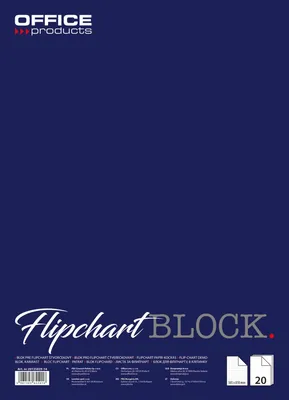Blok do flipchartów OFFICE PRODUCTS, kratka, 58,5x81cm, 20 kart., biały