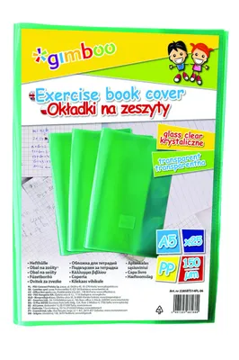 Okładka na zeszyt GIMBOO, krystaliczna, A5, 150mikr., zielona