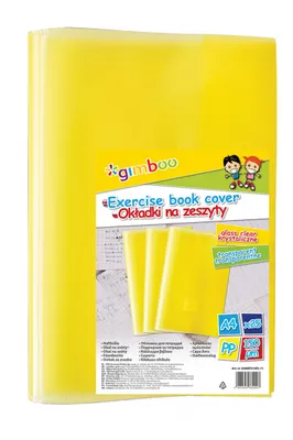 Okładka na zeszyt GIMBOO, krystaliczna, A4, 150mikr., żółta