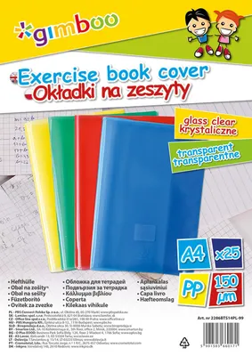 Okładka na zeszyt GIMBOO, krystaliczna, A4, 150mikr., mix kolorów