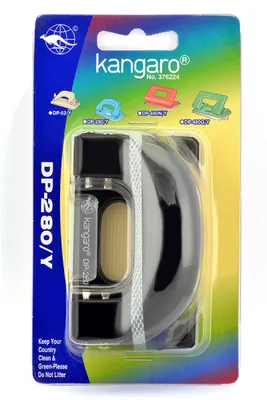 Dziurkacz KANGARO DP-280Y, dziurkuje do 11 kartek, blister, czarny