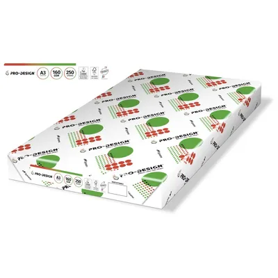 Papier ksero PRO-DESIGN FSC, satynowany, klasa A++, A3, 168CIE, 160gsm, 250 ark.