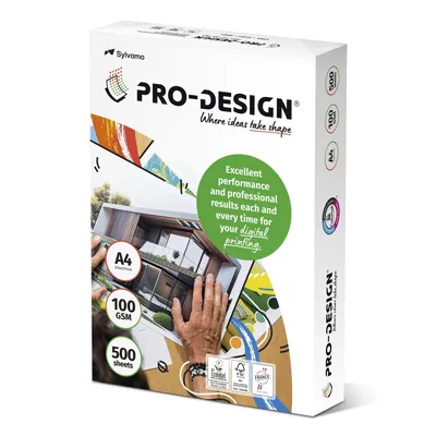Papier ksero PRO-DESIGN FSC, satynowany, klasa A++, A4, 168CIE, 100gsm, 500 ark.