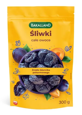 Śliwki suszone całe owoce, Bakalland, 300g