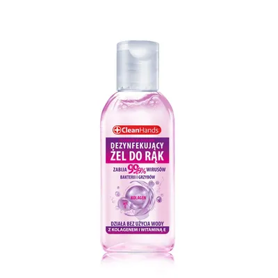 Antybakteryjny żel do rąk CLEAN HANDS, z kolagenem i witaminą E, 50 ml