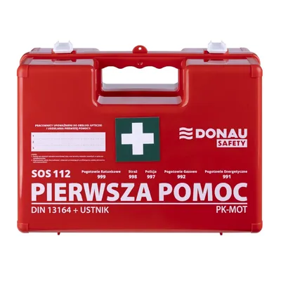 Apteczka DONAU SAFETY, plastikowa, K-10 +A, pomarańczowa