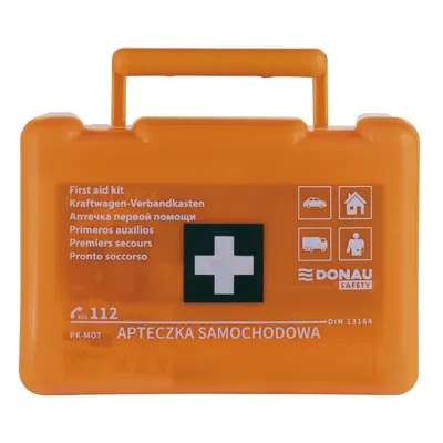 Apteczka samochodowa DONAU SAFETY, plastikowa, BD DIN, pomarańczowa