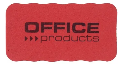 Gąbka magnetyczna OFFICE PRODUCTS, do tablic suchościeralnych, 110x57x20mm, z zawieszką, czerwona