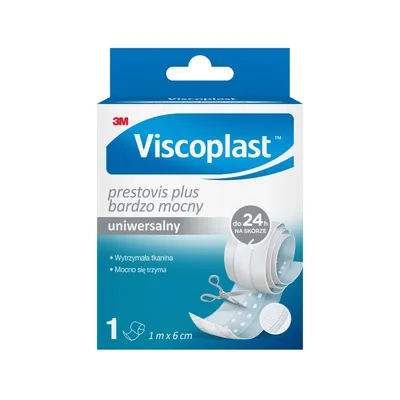 Plaster do cięcia VISCOPLAST Prestovis Plus, bardzo mocny, 6cmx1m, biały