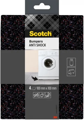 Gumowe podkładki antywibracyjne SCOTCH, 100x100mm, 4 szt., czarne