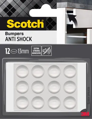 Odbojniki wygłuszające SCOTCH, samoprzylepne, okrągłe, 13mm, 12 szt., przezroczyste