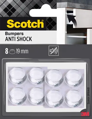Odbojniki wygłuszające SCOTCH, samoprzylepne, okrągłe, 19mm, 8 szt., przezroczyste