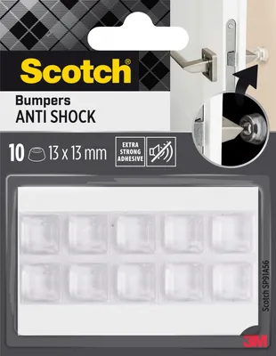 Odbojniki wygłuszające SCOTCH, samoprzylepne, kwadrat, 13x13mm, 10 szt., przezroczyste