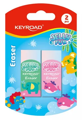 Gumka do ścierania KEYROAD Jelly Fun, ombre, 2 szt., blister, mix kolorów