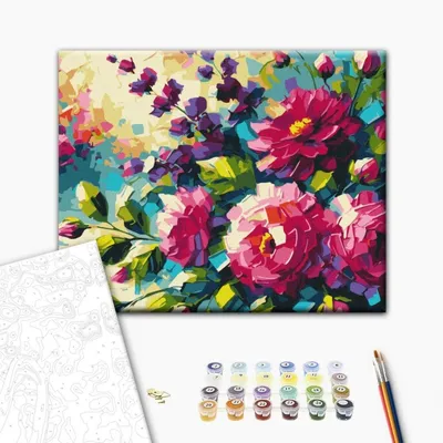 Malowanie po numerach BRUSHME, 40x50 cm, kwiaty lata, 1 szt., w pudełku