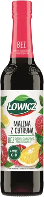 Syrop owocowy ŁOWICZ, malina z cytryną, 400ml