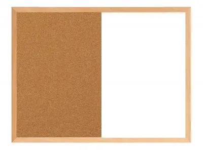 Tablica suchościeralno - korkowa, OFFICE PRODUCTS Combo, 60x40 cm, w ramie drewnianej