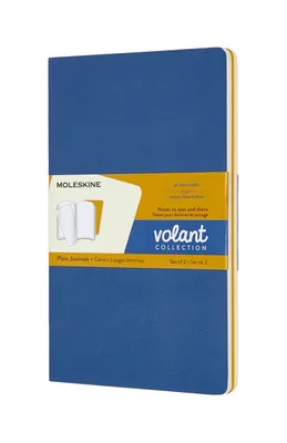 Zestaw 2 zeszytów MOLESKINE Volant, L, 13x21cm, gładki, 96 stron, blue/amber yellow