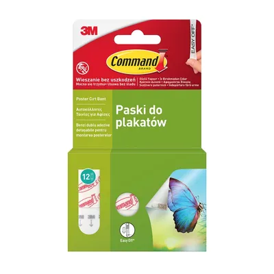 Paski do plakatów COMMAND™ (17024), małe, 12 szt., białe