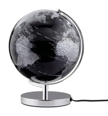 Globus TROIKA Terra Light, śr. 25cm, metalowa podstawa, czarno-srebrny