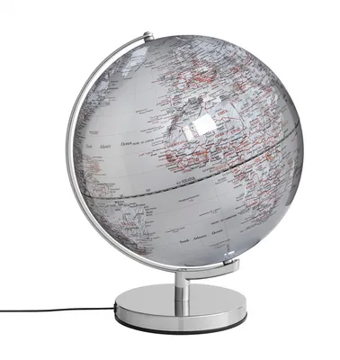 Globus podświetlany TROIKA Stellar Light, śr. 30cm, metalowa podstawa, srebrny