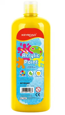 Farba akrylowa KEYROAD, 1000ml, butelka, żółta