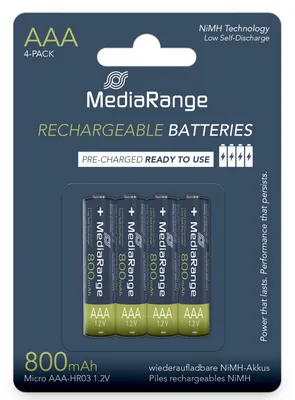 Akumulator MEDIARANGE AAA, NiMH, 800mAh, blister, 4 szt.