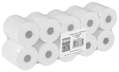 Rolki termiczne OFFICE PRODUCTS, 57mm x 30m, gr. 48 +/- 6, 10 szt., białe