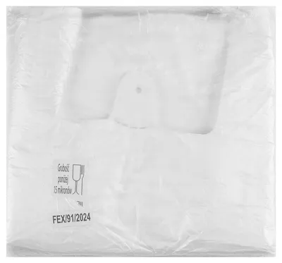 Reklamówka SARANTIS, HDPE, normal, 22/5/38 cm, 6 mikr., 200 szt., biała