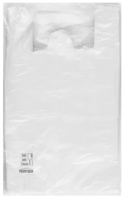 Reklamówka SARANTIS, HDPE, podstawowa, 25/6/45 cm, 11 mikr., 180 szt., biała