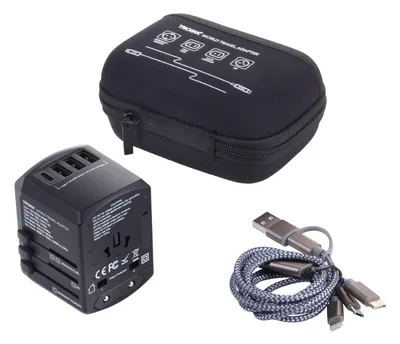 Adapter podróżny TROIKA World Travel, czarny