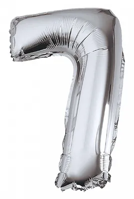 Balon foliowy PARTY GO, cyfra 7, 80cm, srebrny