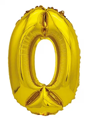 Balon foliowy PARTY GO, cyfra 0, 80cm, złoty