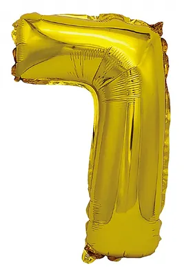 Balon foliowy PARTY GO, cyfra 7, 80cm, złoty