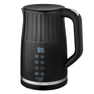 Elektryczny czajnik metalowy LED ADLER AD 1350, z regulacją temperatury,2200W, 1,7L, czarny
