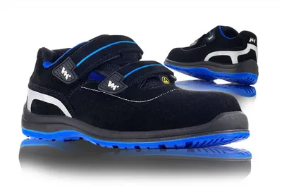 Sandały ochronne VM FOOTWEAR Parma 2195-S1P ESD, rozm. 45, czarno-niebieskie