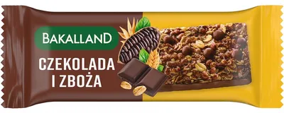 Baton zbożowy BAKALLAND, czekolada i zboża, 40g