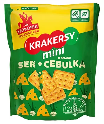 Krakersy mini LAJKONIK, ser i cebula, 100g