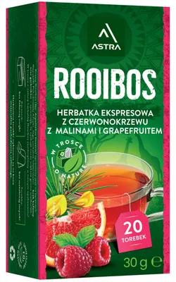 Herbata ASTRA Rooibos, z malinami i grejpfrutem, 20 torebek